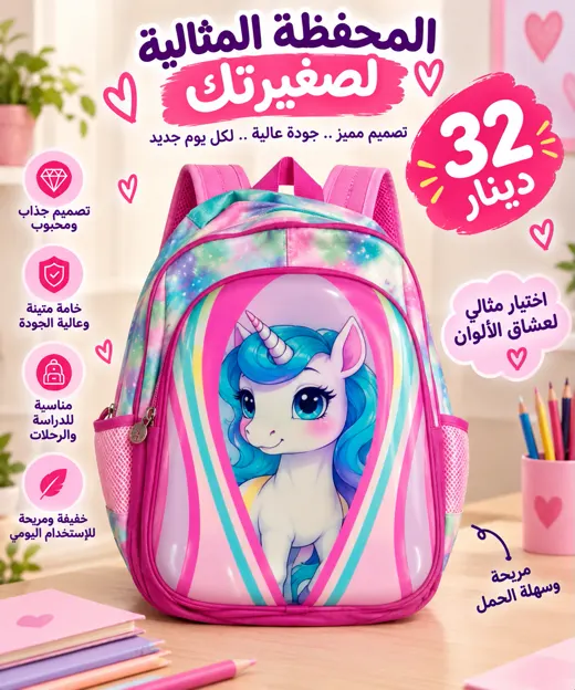 Cartable Licorne Rainbow