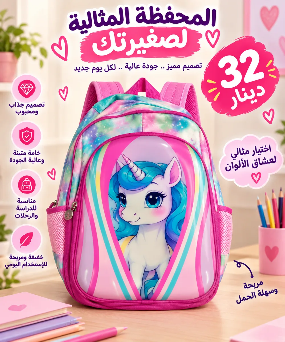 Cartable Licorne Rainbow